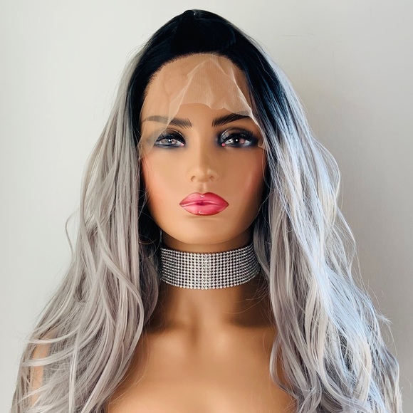 Beautiful Ombre Grey 13x2.5 Lace Front Wig for Daily Wear, Photos or Events - Picture 3 of 16